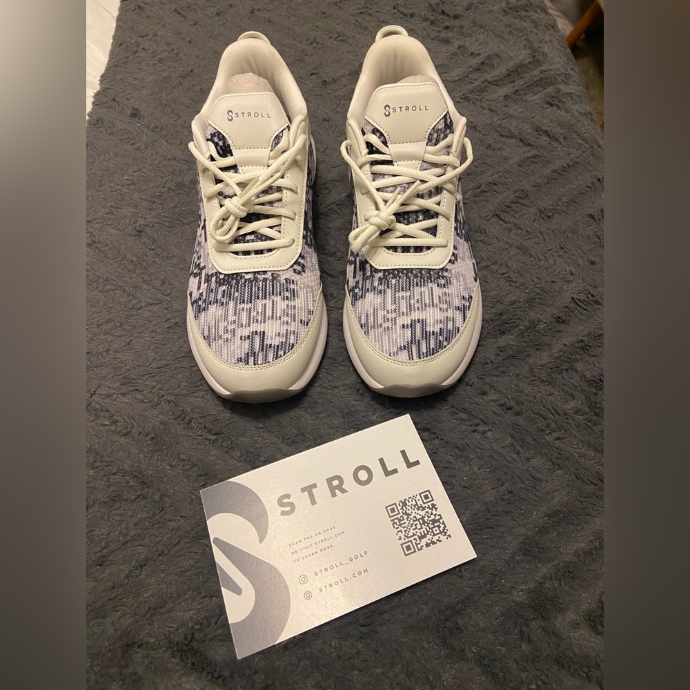 Stroll mens golf shoes 10.5 PERFORMANCE KNIT - CAMO GRAY / WHITE